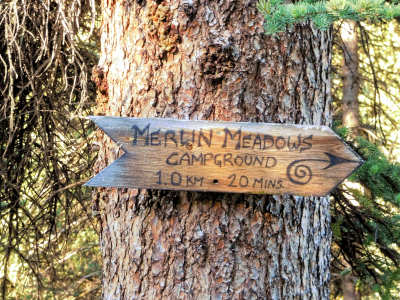 Merlin Meadows campground sign